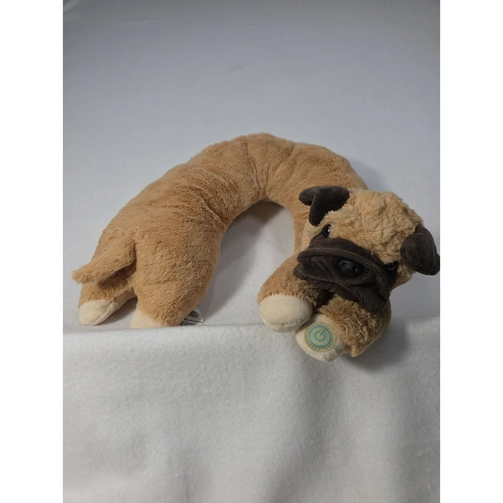 Pug Dog Vibrating Neck Massager Plush Travel Neck Pillow In Working‎ Condition